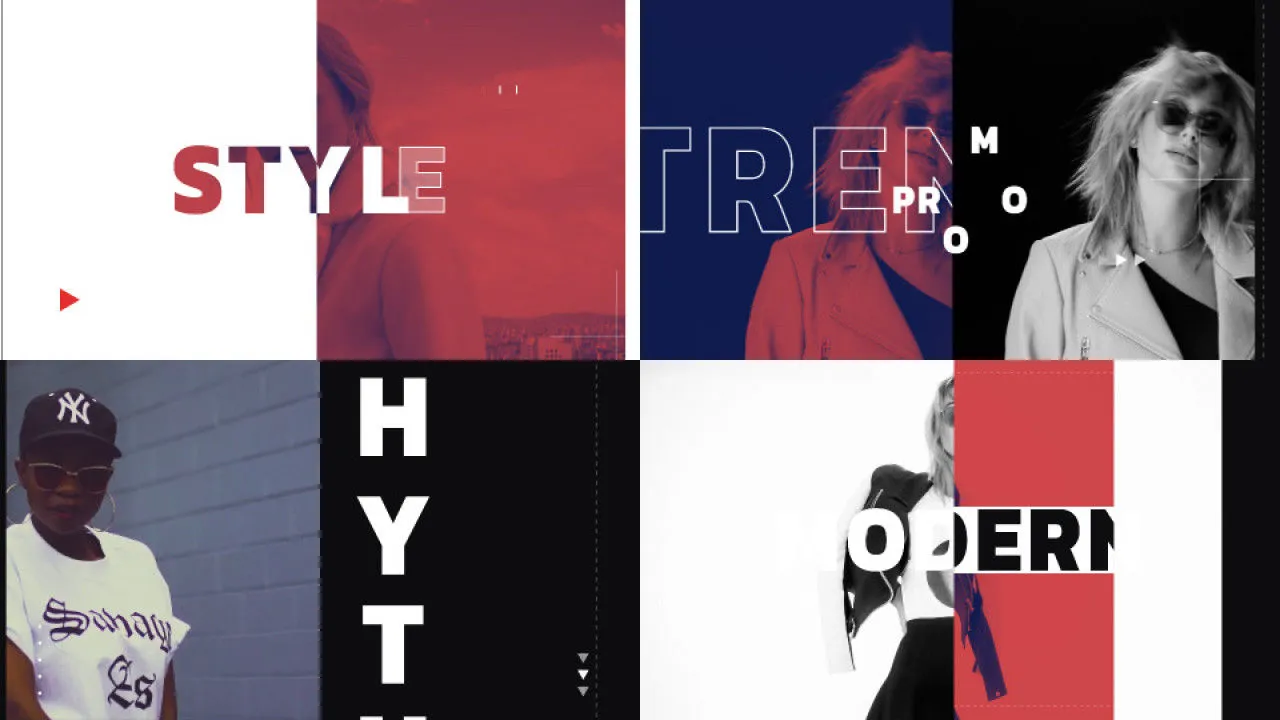 超现代的运动照片像素设计精选AE模板