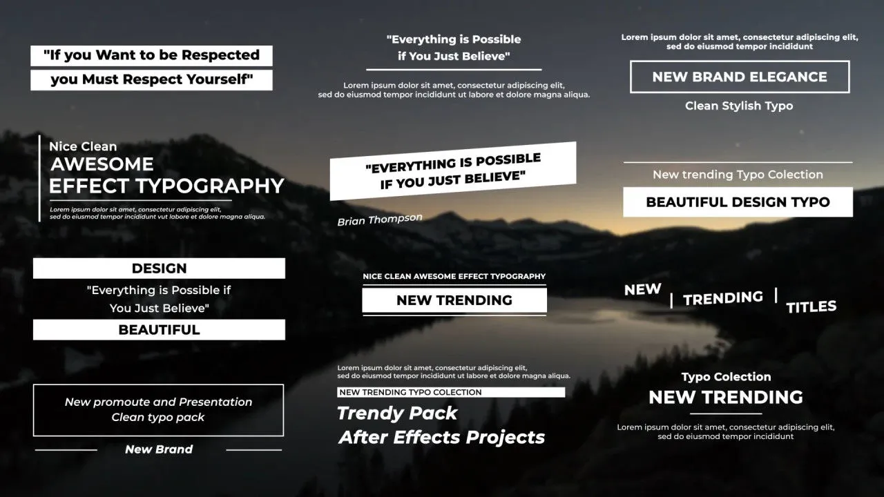 12个独特外观的全屏标题动画像素设计精选AE模板