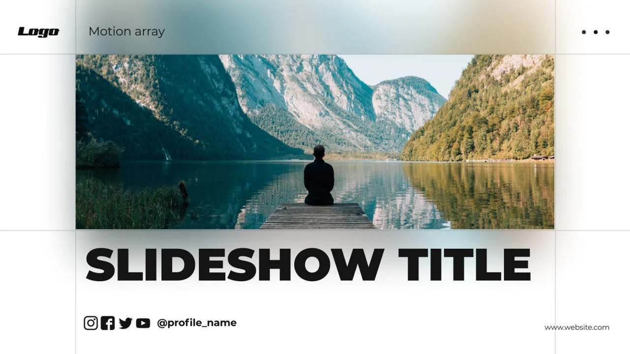 整洁干净的幻灯片和动态文本标题像素设计精选AE模板