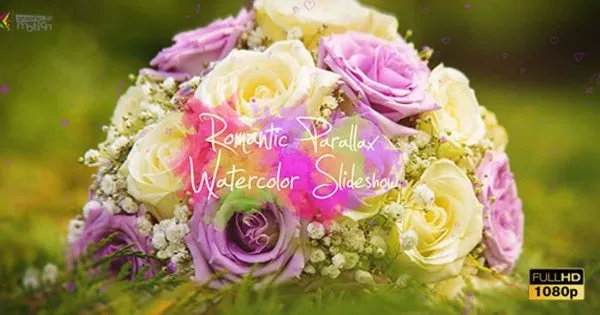 浪漫风格视差幻灯片视频AE素材 Romantic Parallax Slideshow