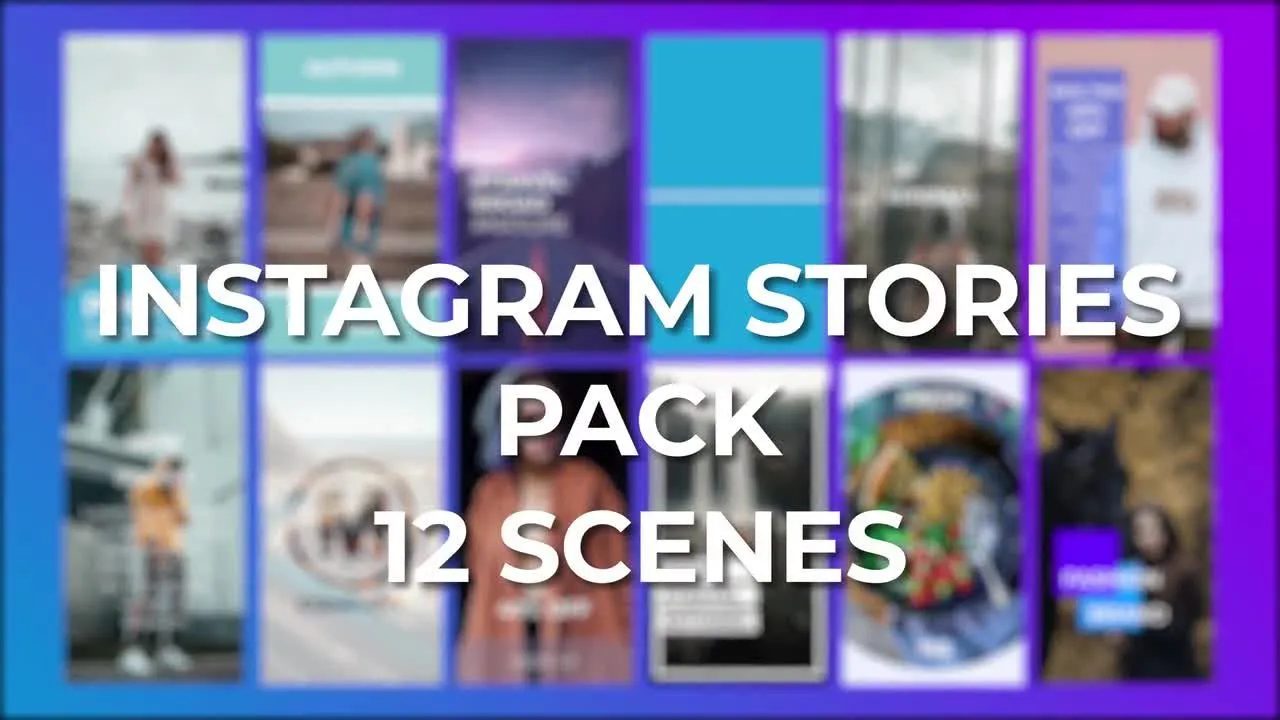 社交主页屏幕版式动画像素设计精选AE模板