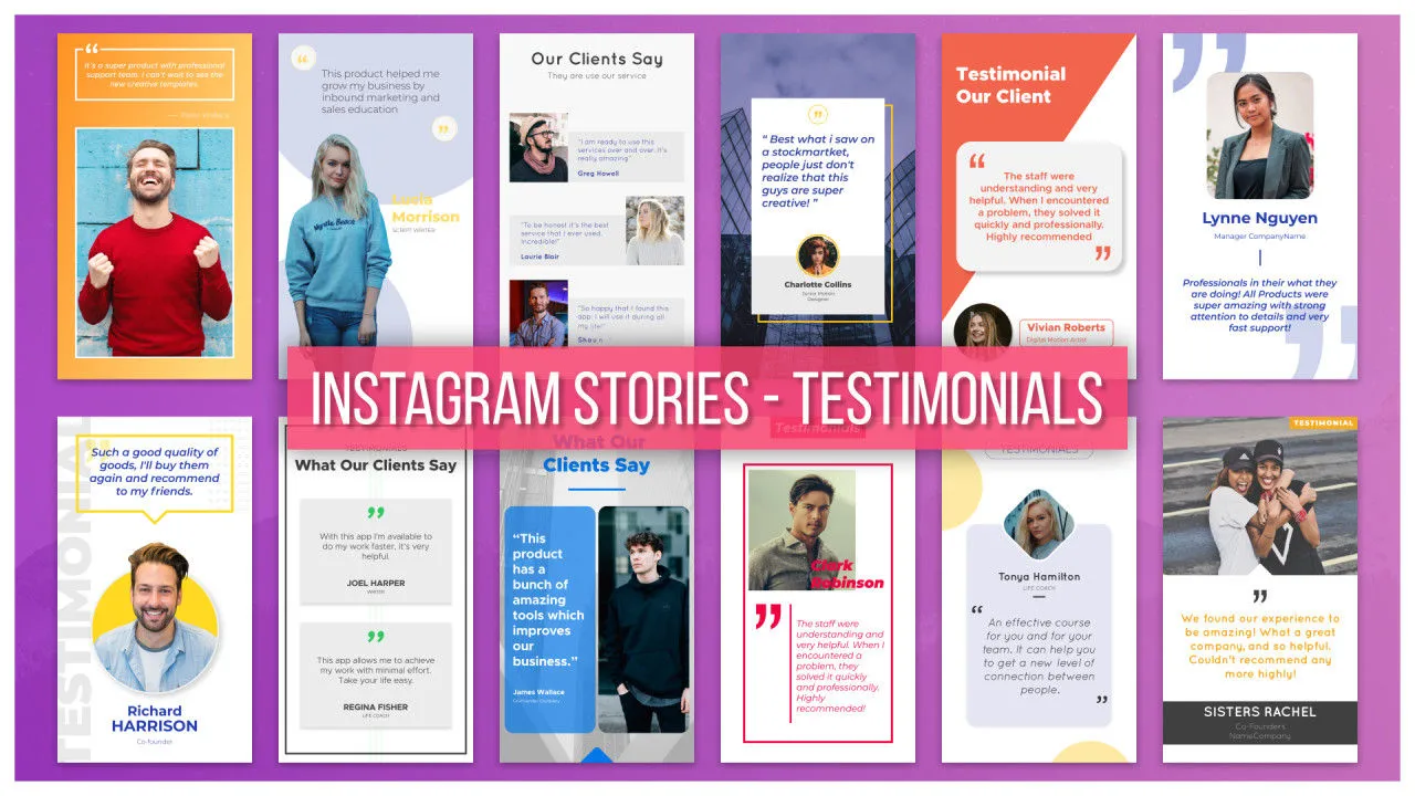 12个动画Instagram故事像素设计精选AE模板