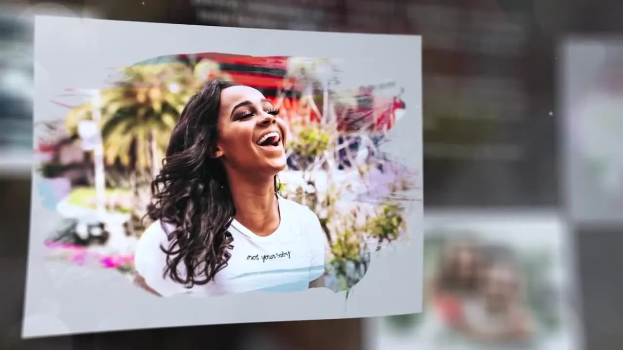 精美的纸刷照片幻灯片像素设计精选AE模板