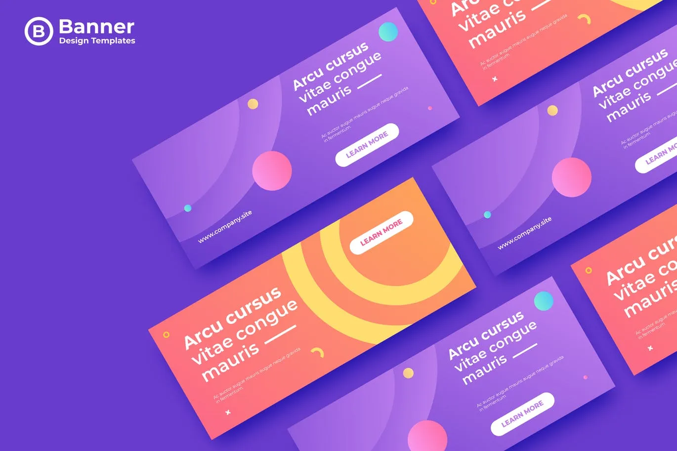 简约的时尚高端渐变色彩banner海报设计模板-4插图