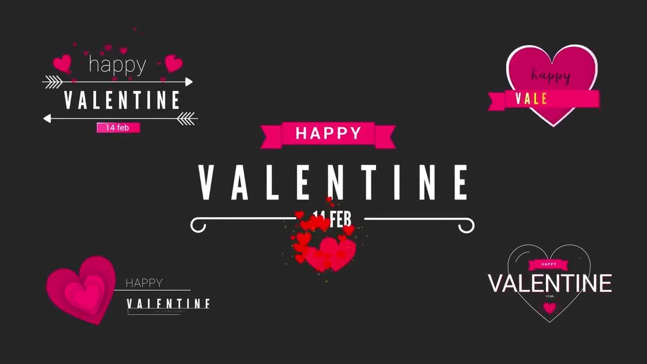 5个浪漫表白视频标题字幕像素设计精选AE模板