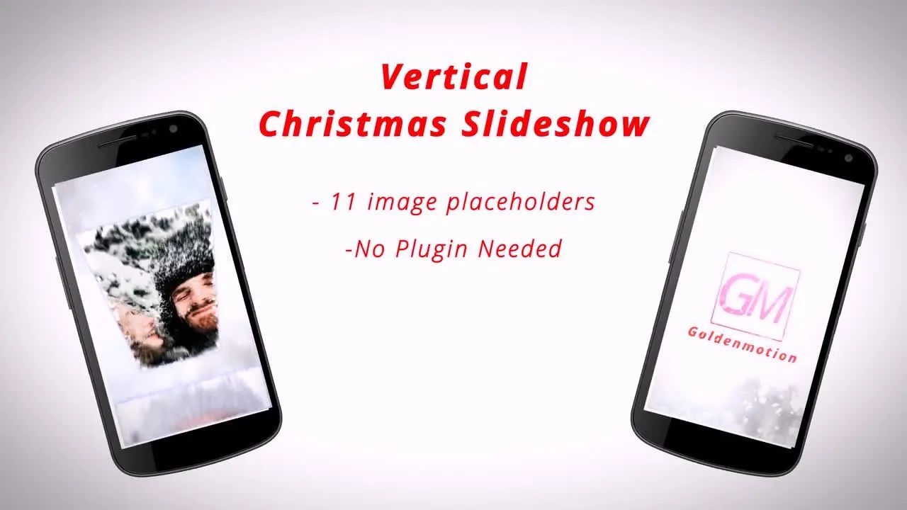 简短动态的垂直圣诞幻灯片像素设计精选AE模板