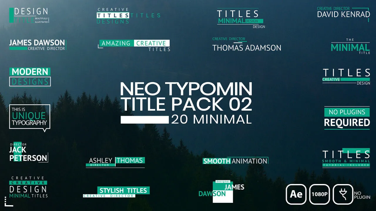 整洁的低三分之二的放大器集合像素设计精选AE模板