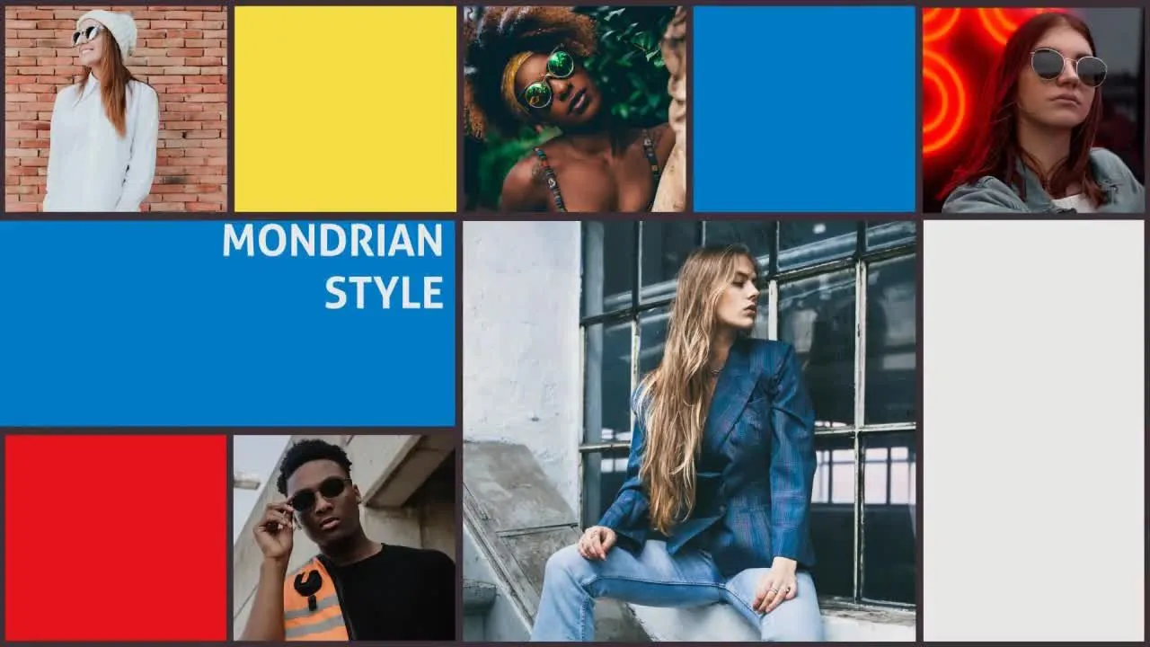 蒙德里安幻灯片像素设计精选AE模板