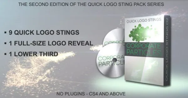 企业品牌Logo演示特效像素设计精选AE模板 Quick Logo Sting Pack 02: Corporate Particles