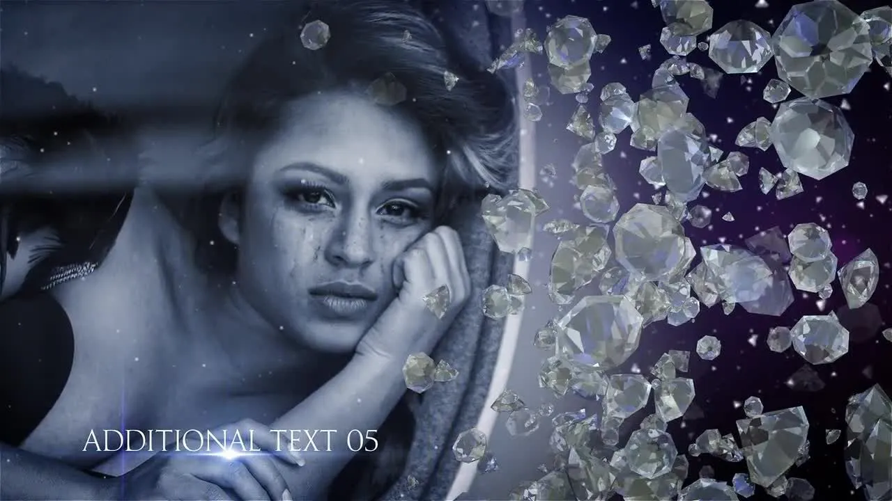 华丽的氛围和强大镜头光晕的闪亮钻石效果像素设计精选AE模板