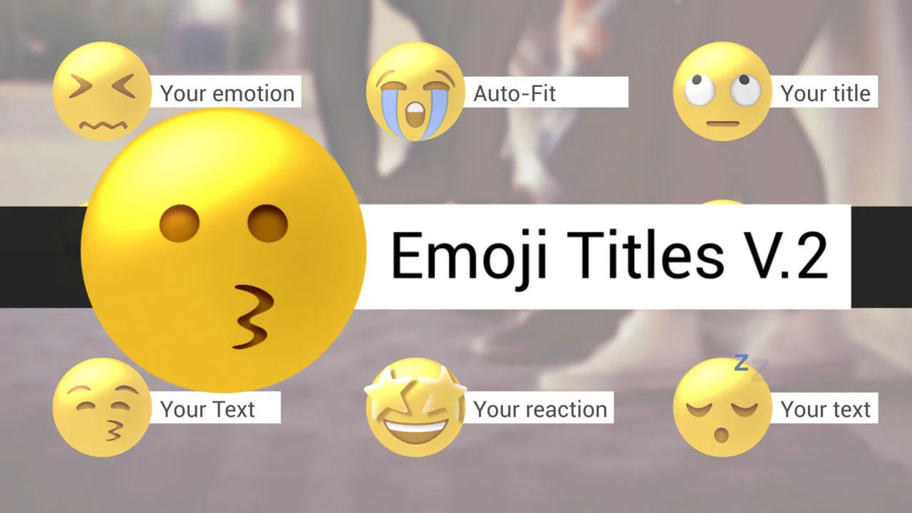 表情符号标题像素设计精选AE模板