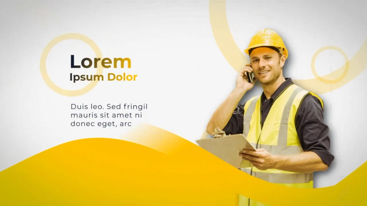 干净清晰创意的施工构建幻灯片像素设计精选AE模板