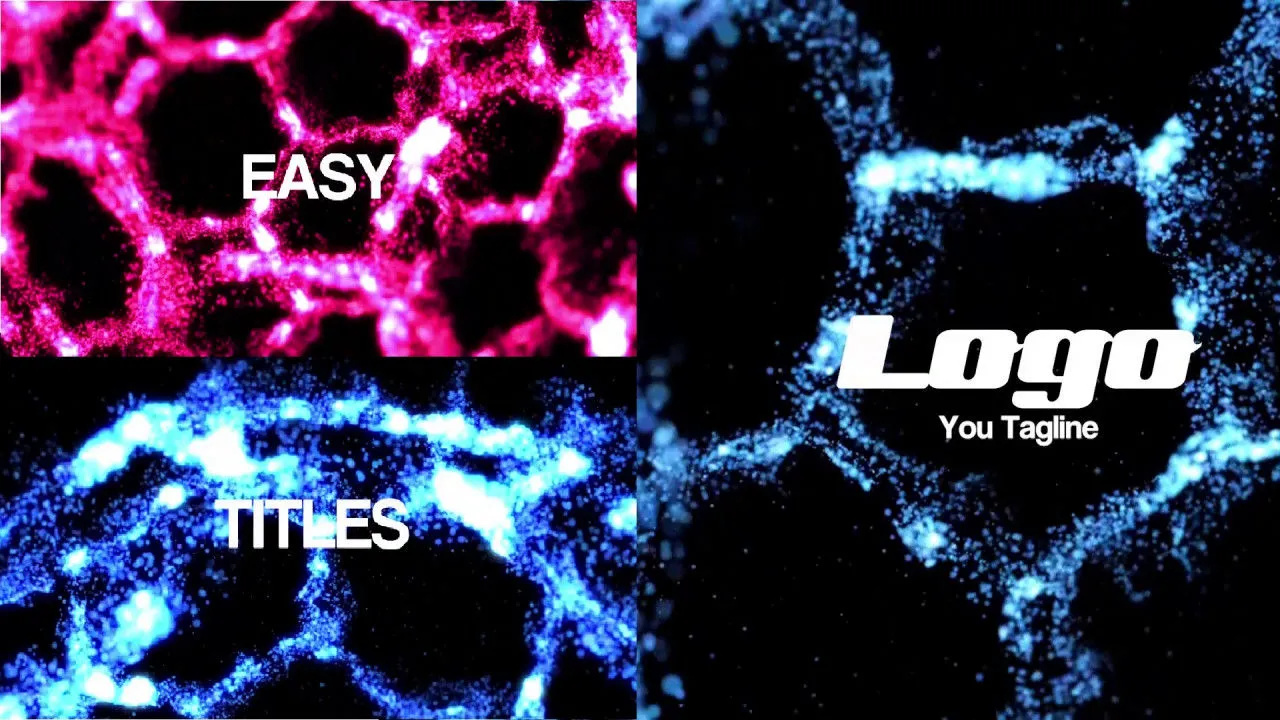 动态动画粒子效果logo展示像素设计精选AE模板