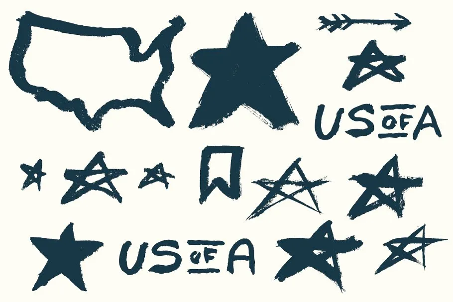 45款手绘美国元素 45 Hand Painted USA Elements插图(5)
