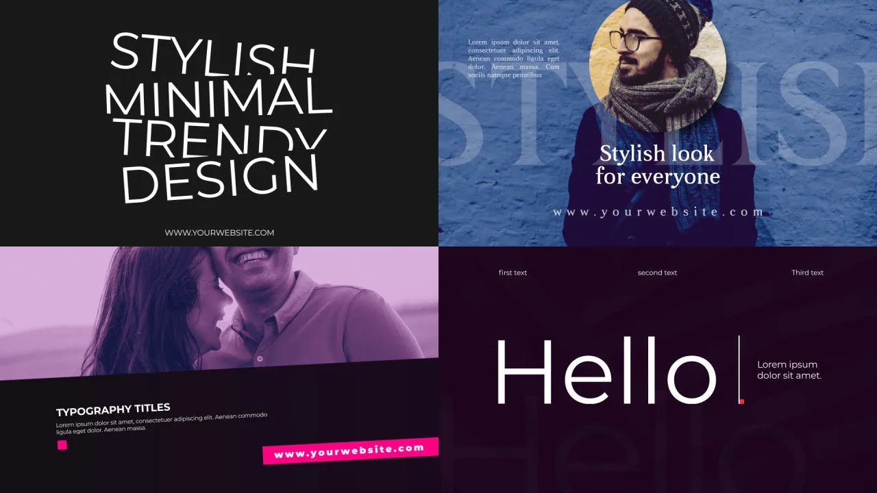 12个现代字体全屏标题动画像素设计精选AE模板