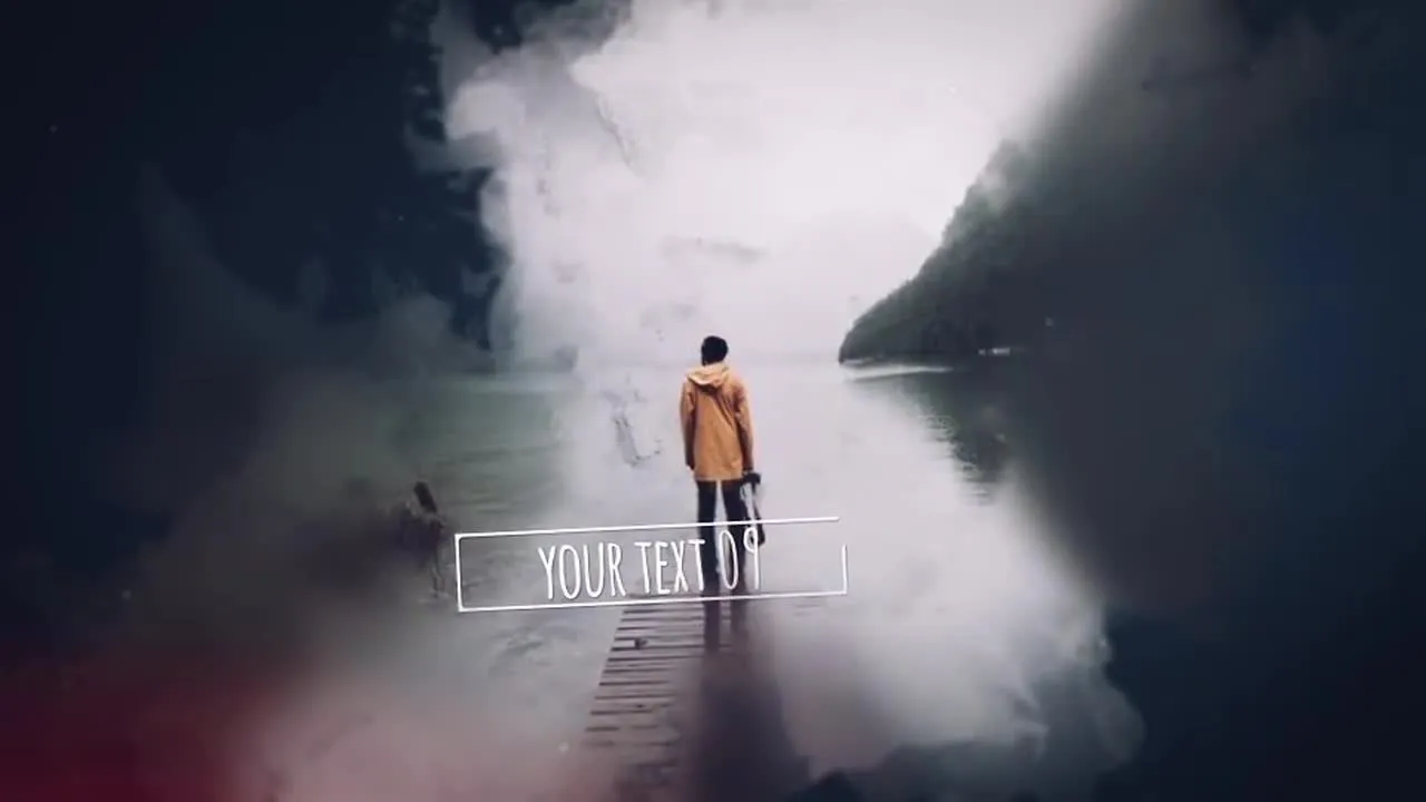 墨水视差效果幻灯片家庭照片展示像素设计精选AE模板