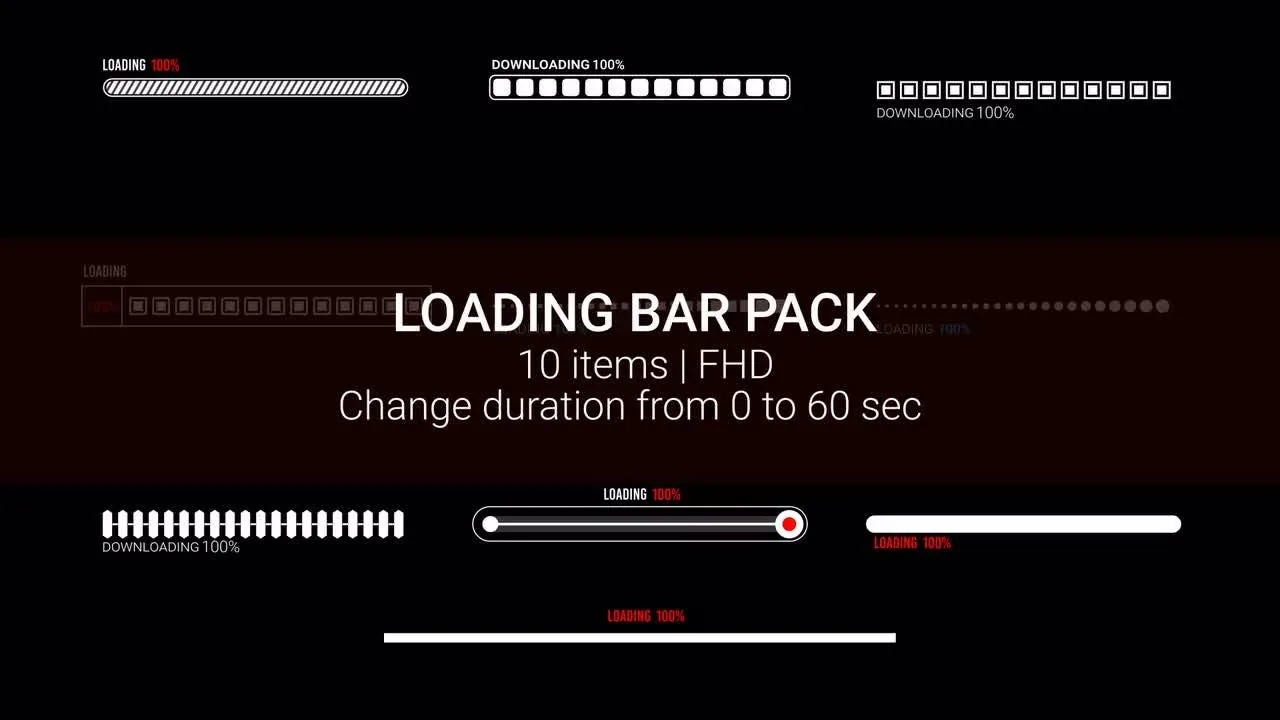 富有创意的正在加载栏展示像素设计精选AE模板