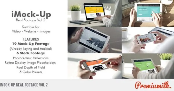 智能设备视频样机像素设计精选AE模板v2 iMock-Up Real Footage Vol 2