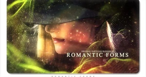 浪漫梦幻粒子特效像素设计精选AE模板 Romantic Forms Particles Slideshow