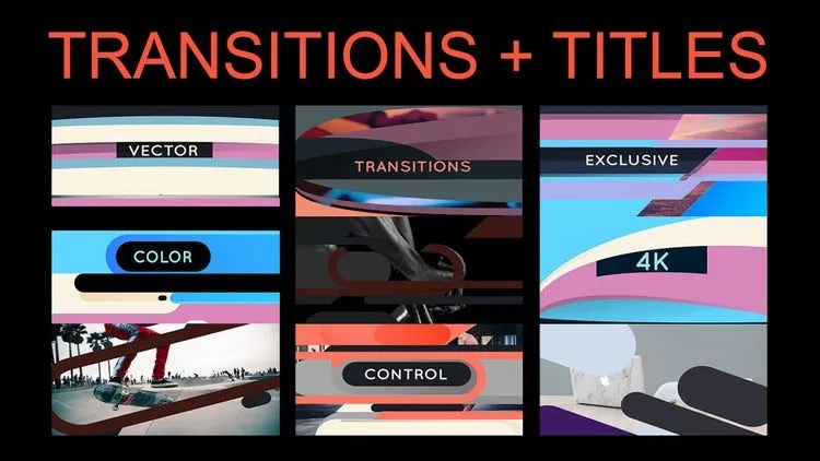矢量过渡一种外观干净动画效果的像素设计精选AE模板