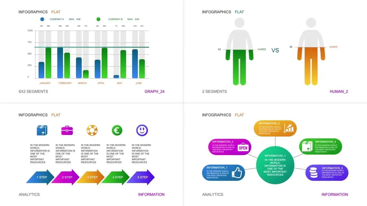 信息图形智能平面设计像素设计精选AE模板