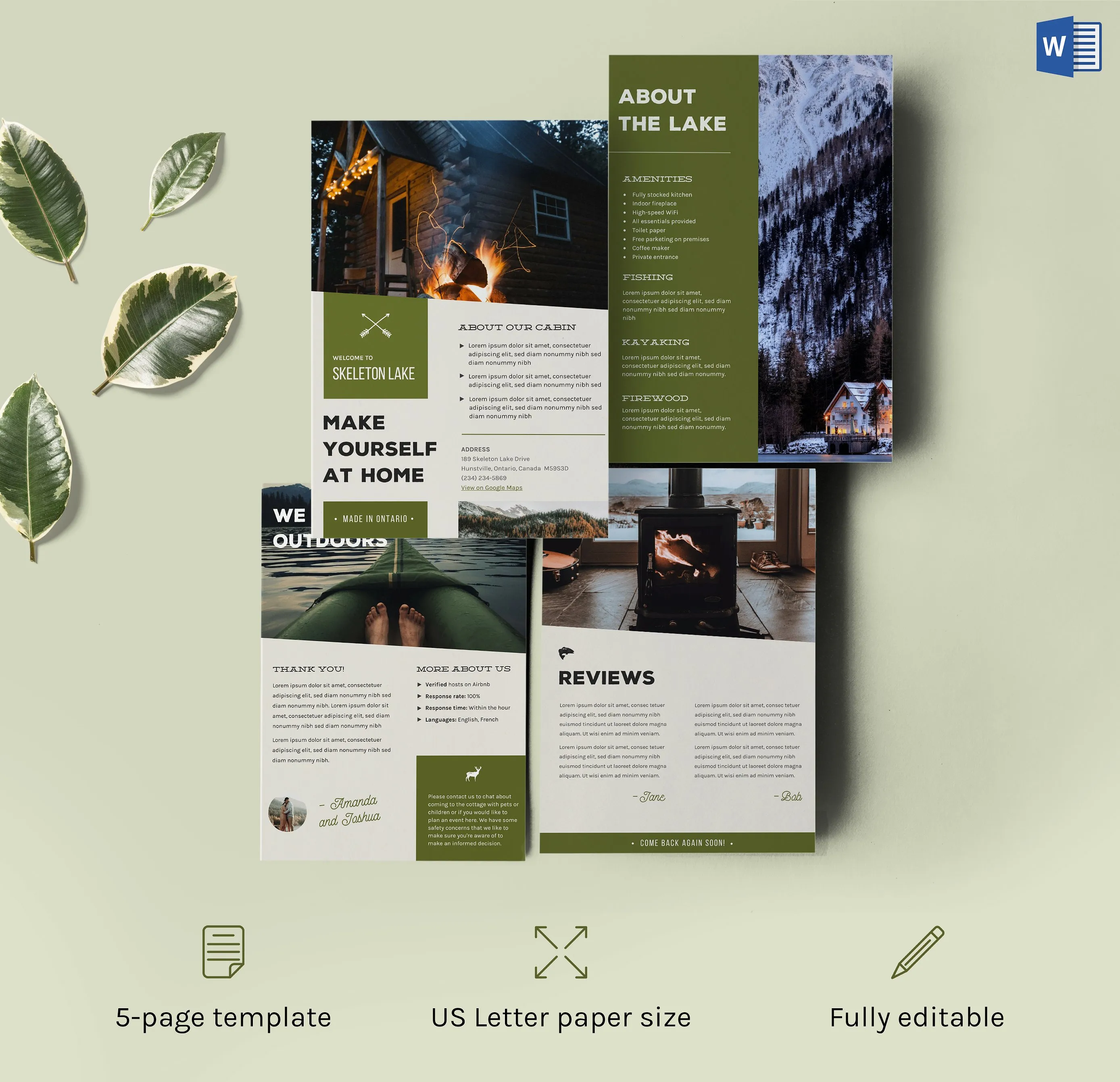 民宿客栈租赁欢迎设计套件 Home Rental Welcome Kit – Word Doc插图