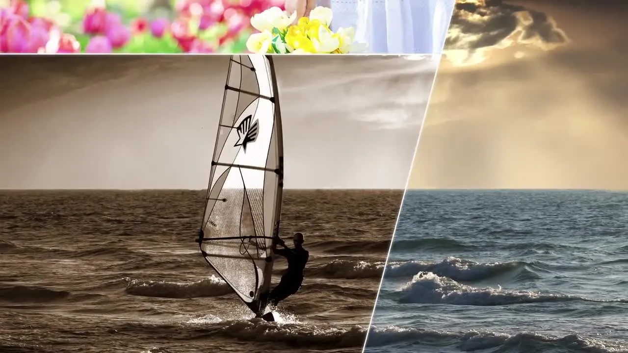 时尚简单流畅的线条滑动效果展示照片像素设计精选AE模板