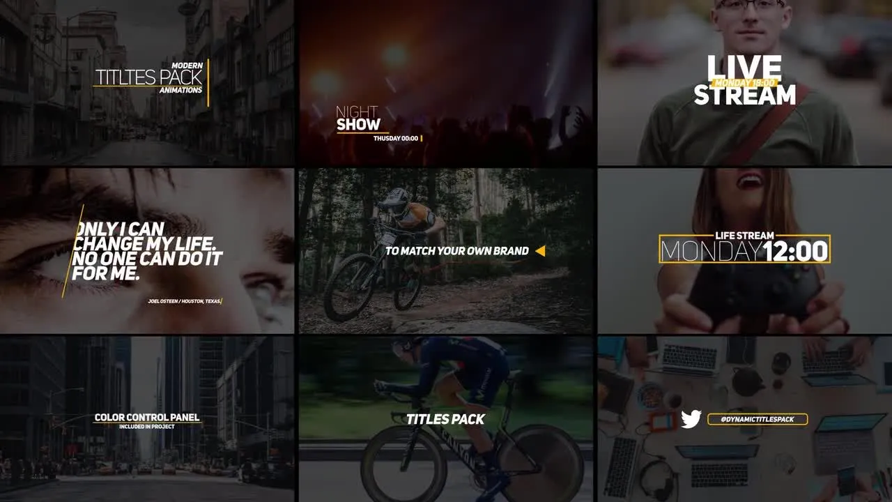 9款优雅的下三分之一文本排版标题动画像素设计精选AE模板