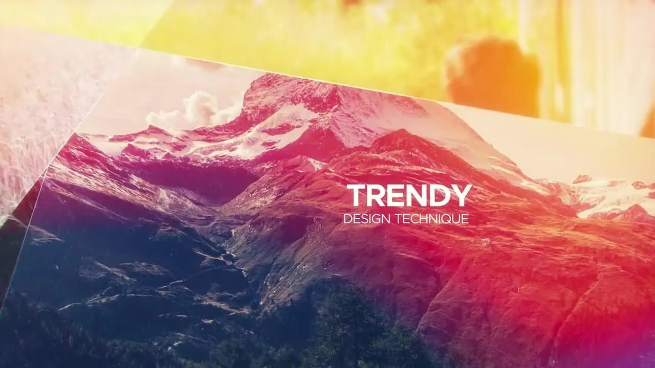 强烈的光线泄漏效果照片幻灯片像素设计精选AE模板