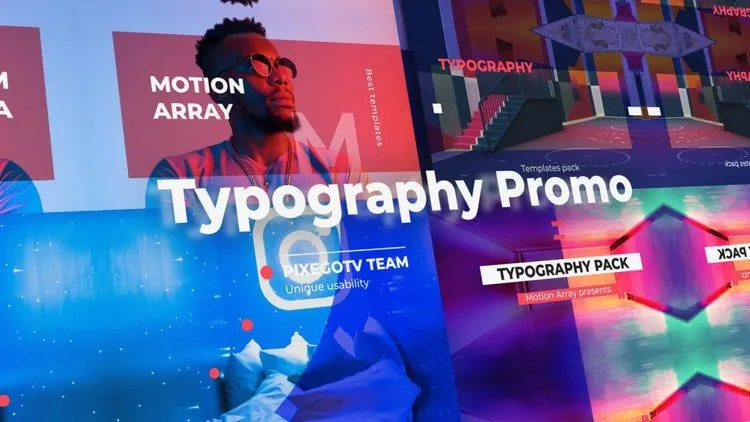 创意文本动画过渡像素设计精选AE模板