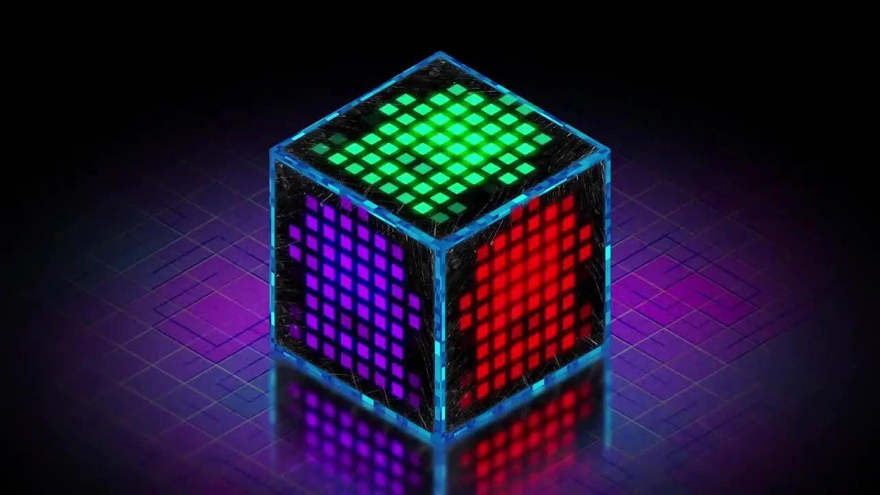 等距开启者创意燃烧徽标像素设计精选AE模板