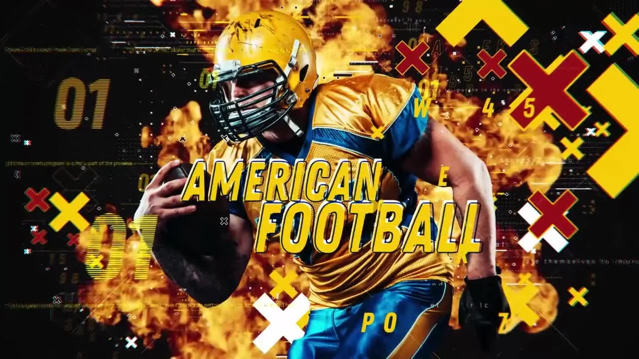 美式足球宣传动画像素设计精选AE模板