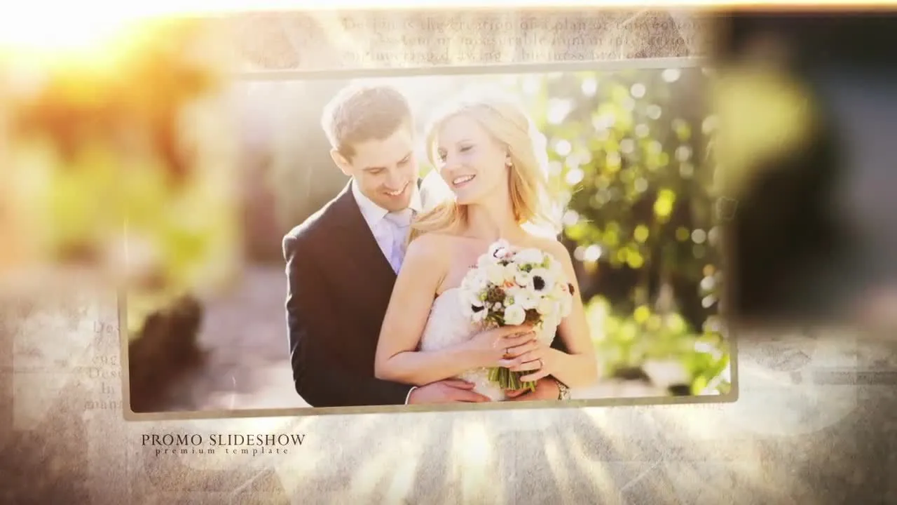 复古风格的婚礼照片展示像素设计精选AE模板