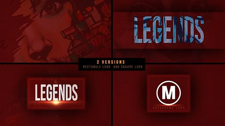 酷炫绝妙的超级英雄徽标像素设计精选AE模板