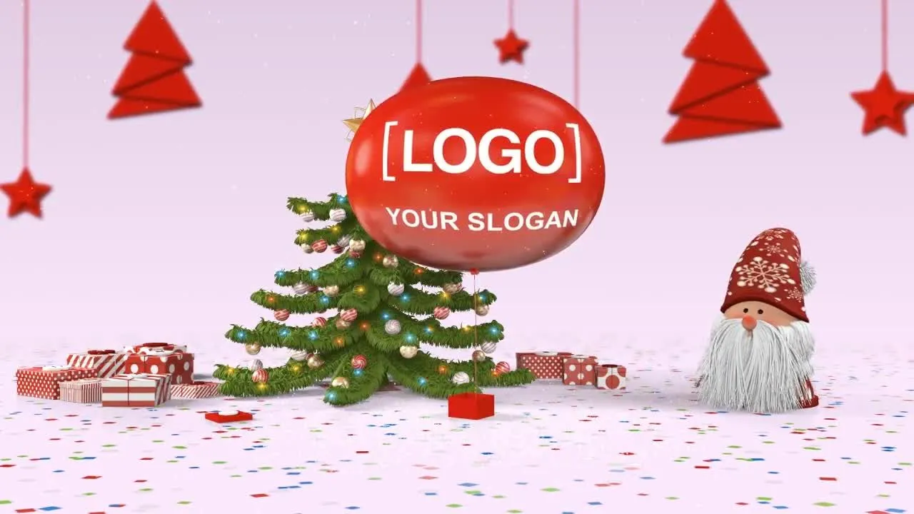 圣诞老人开启者动画标识像素设计精选AE模板